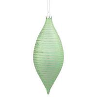 Vickerman 7" Celadon Green Drop Matte Glitter Ornament