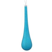 Vickerman 12" Teal Matte Glitter Teardrop Ornament