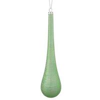 Vickerman 12" Celadon Matte Glitter Teardrop Ornament