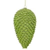 Vickerman 7" Lime Matte Glitter Pine Cone Ornament
