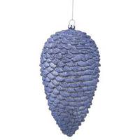 Vickerman 7" Lake Blue Matte Glitter Pine Cone Ornament