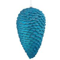 Vickerman 10" Teal Matte Glitter Pine Cone Ornament