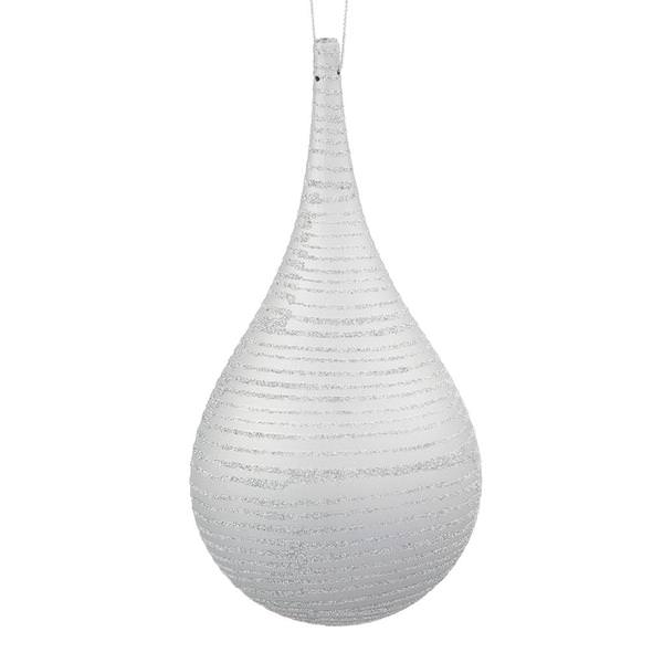4" Silver Matte Glitter Onion Drop Ornament