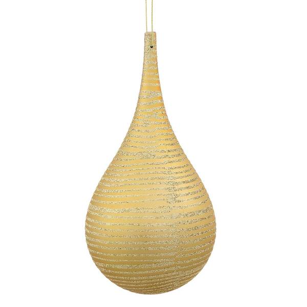 4" Gold Matte Glitter Onion Drop Ornament