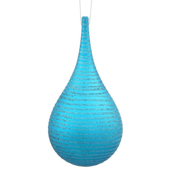 4" Teal Matte Glitter Onion Drop Ornament