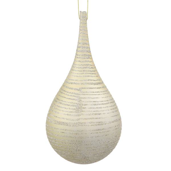 4" Champagne Matte Glitter Onion Drop Ornament