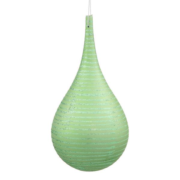 4" Celadon Matte Glitter Onion Drop Ornament