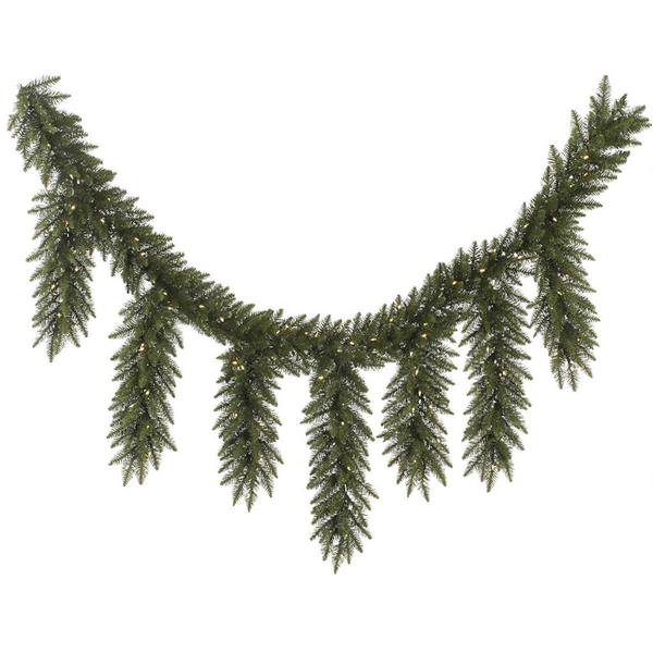 9' Artificial Camdon Fir Garland with 150 Warm White LED Lights