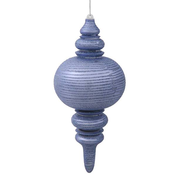 13" Lake Blue Matte Glitter Finial Ornament