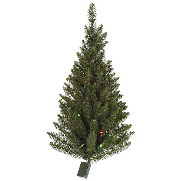 3' Artificial Camdon Fir Wall Tree 30 Multi-Color Italian LED Lights