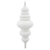 Vickerman 23" White Matte Glitter Brushed Finial Ornament