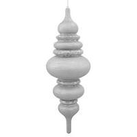 Vickerman 23" Silver Matte Glitter Brushed Finial Ornament