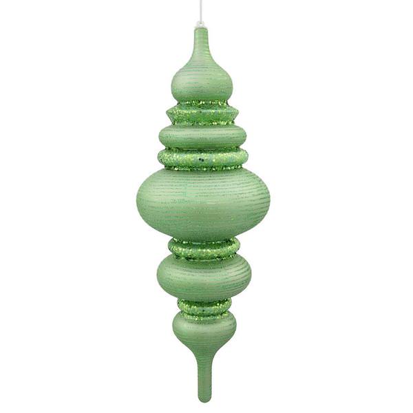23" Lime Matte Glitter Brushed Finial Ornament