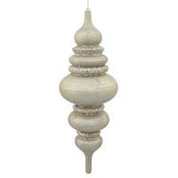 Vickerman 23" Champagne Matte Glitter Brushed Finial Ornament