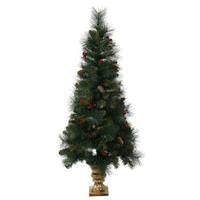 Vickerman 4' Artificial Mixed Pine with Berries and Pine Cones
