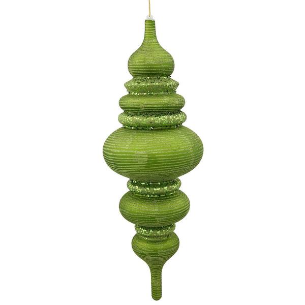 23" Celadon Matte Glitter Brushed Finial Ornament