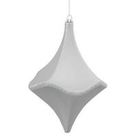 Vickerman 8" Silver Matte Glitter Cut Drop Ornament