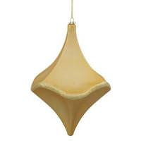 Vickerman 8" Gold Matte Glitter Cut Drop Ornament