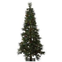 Vickerman 5' Artificial Mixed Pine Alpine 150 Clear Lights with Pine Cones and Berries
