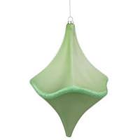 Vickerman 8" Celadon Matte Glitter Cut Drop Ornament