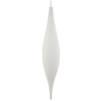 Vickerman 13" White Matte Glitter Skinny Drop Ornament