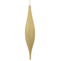 Vickerman 13" Gold Matte Glitter Skinny Drop Ornament