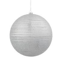 Vickerman 5.5" Silver Matte Glitter Ball Ornament
