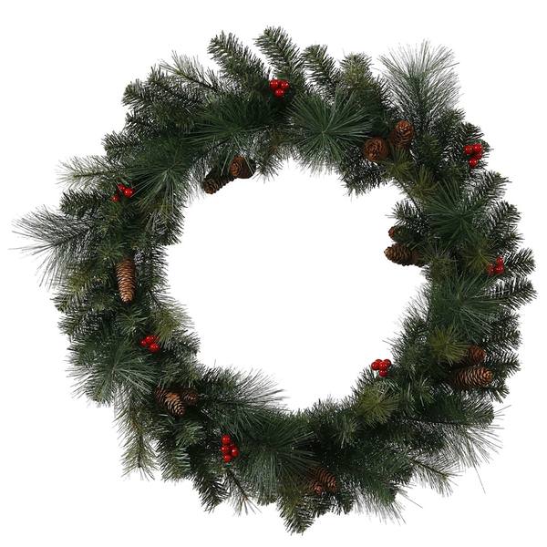 30" Artificial Mixed Pine with Berries and Pine Cones