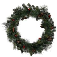 Vickerman 30" Artificial Mixed Pine with Berries and Pine Cones