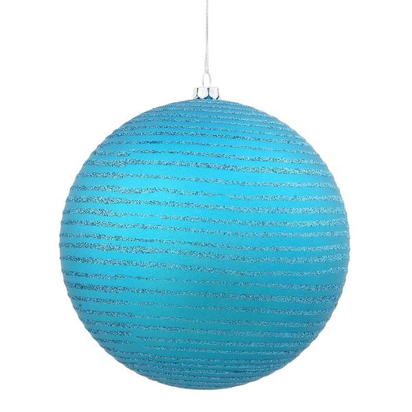 5.5" Teal Matte Glitter Ball Ornament