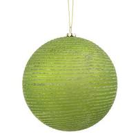 Vickerman 5.5" Lime Matte Glitter Ball Ornament