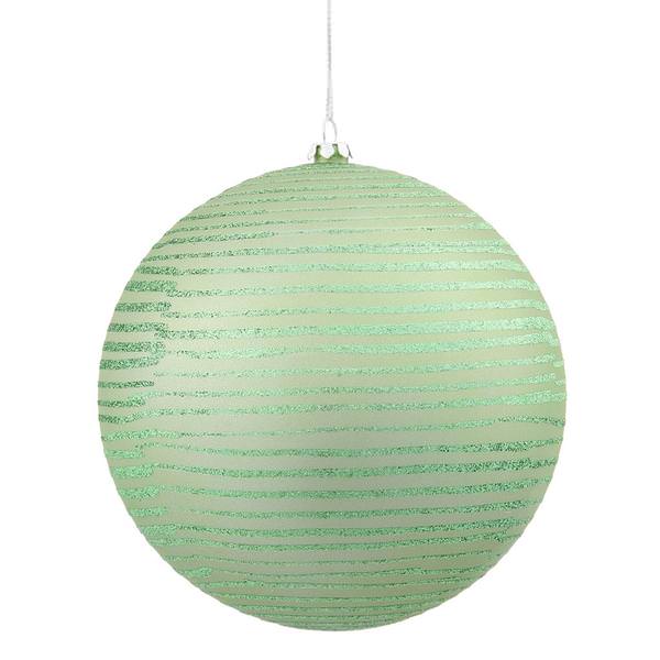 4" Celadon Matte Glitter Ball Ornament (4 pack)