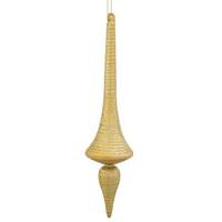Vickerman 12" Gold Matte Glitter Finial Drop Ornament