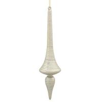 Vickerman 12" Champagne Matte Glitter Finial Drop Ornament