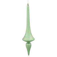 Vickerman 12" Celadon Green Matte Glitter Finial Drop Ornament