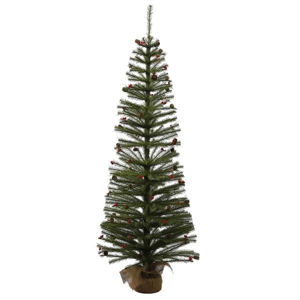 4' x 26" Artificial Fresh Pistol Pine with Berries and Pine Cones