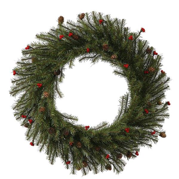 20" Artificial Fresh Pistol Pine with Berries and Pine Cones