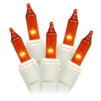 LiteSource 35 Light 11.5' White Wire Amber Miniature String with 3" Spacing