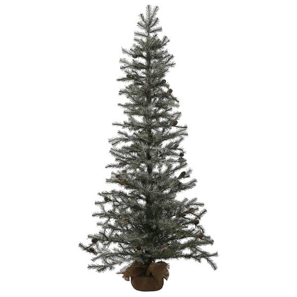 36" x 20" Artificial Frosted Pistol Pine with Pine Cones