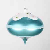 Vickerman 6.4" Teal Candy Snow Jewel Onion Ornament
