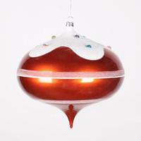Vickerman 6.4" Orange Candy Snow Jewel Onion Ornament