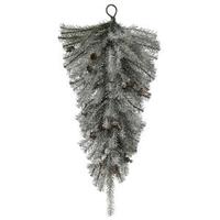 Vickerman 30" Artificial Frosted Pistol Pine Teardrop with Pine Cones