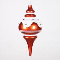 Vickerman 10" Orange Candy Snow Jewel Finial Ornament