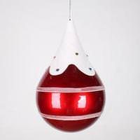 Vickerman 7" Red Candy Snow Jewel Teardrop Ornament