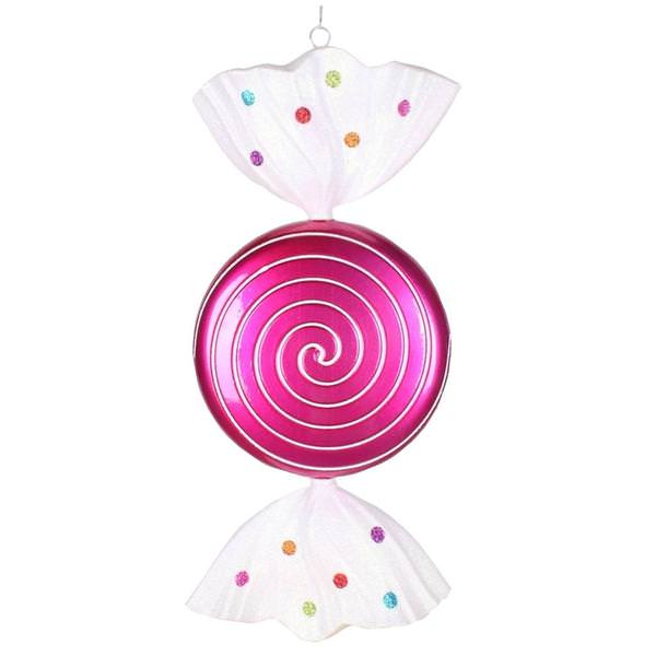 18.5" Cerise Jewel Swirl Candy Ornament