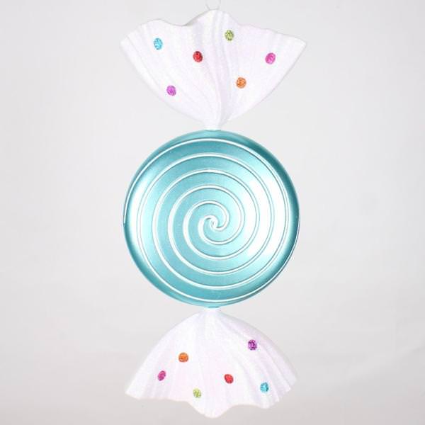 18.5" Teal Jewel Swirl Candy Ornament