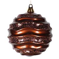 Vickerman 7.9" Chocolate Candy Glitter Wave Ball Ornament