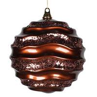 Vickerman 9.8" Chocolate Candy Glitter Wave Ball Ornament