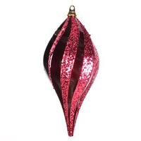 Vickerman 8" Burgundy Candy Glitter Swirl Drop Ornament