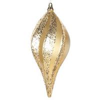 Vickerman 8" Gold Candy Glitter Swirl Drop Ornament